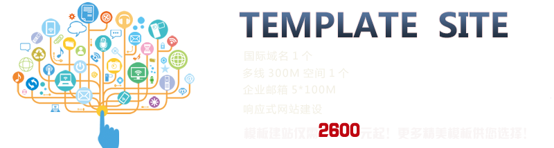 TEMPLATE SITE;國(guó)際域名1個(gè)、多線(xiàn)300M空間1個(gè)、企業(yè)郵箱5*100M、響應(yīng)式網(wǎng)站建設(shè)、模板建站僅需2600元起！更多精美模板供您選擇！